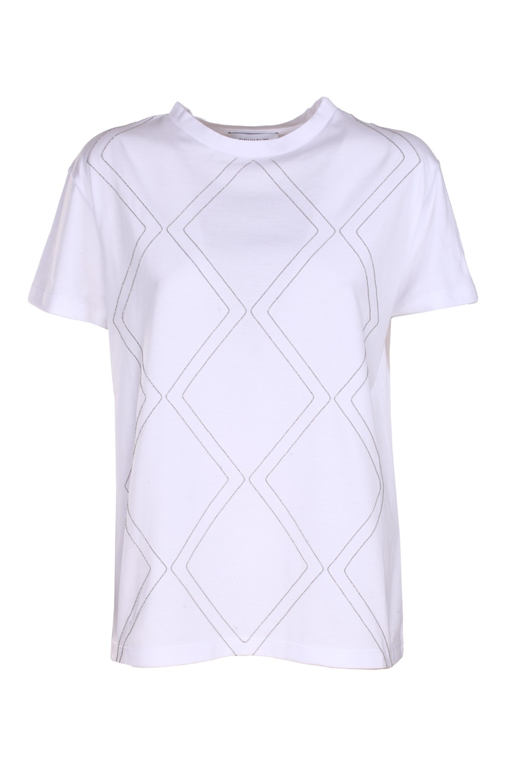 shop FABIANA FILIPPI Saldi T-shirt: Fabiana Filippi T-shirt con ricamo geometrico, in monile.
Collo rotondo.
Vestibilità regolare.
Maniche corte.
Composizione:  100% cotone.
Fabbricato in Italia.. JED222W130-H026 21 number 7829815